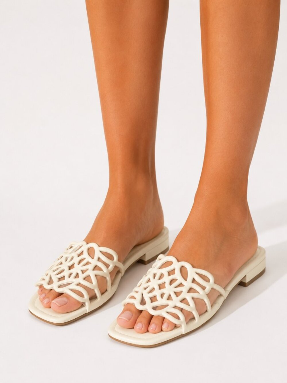 FINAL SALE! A New Day Fiona Bone Cutout Slide Sandals Size 7 NIB
